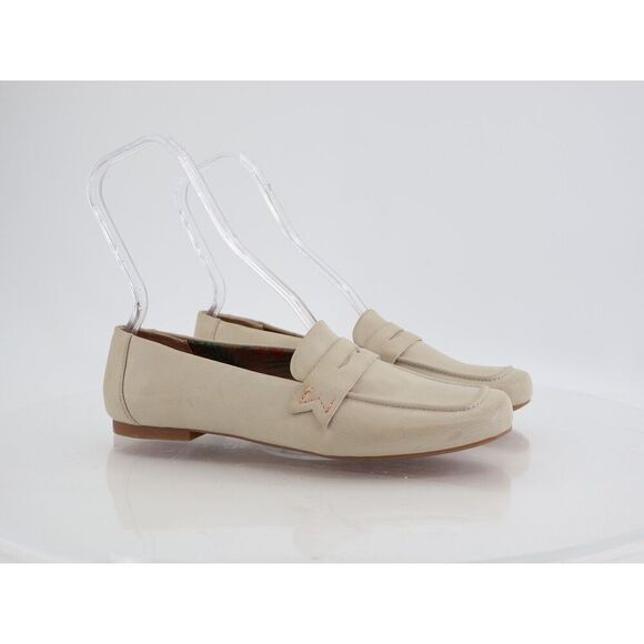 Korks Posie Penny Loafer 10 Ivory Vegan Leather Comfort Flat Slip On Shoe - Picture 1 of 13